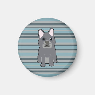 Cute French Bulldog Blue Striped Magneet