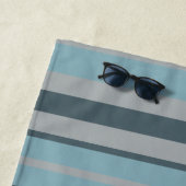 Cute French Bulldog Blue Striped Strandlaken (In situ)