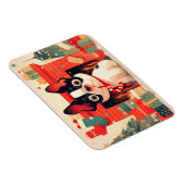Cute French Bulldog by the Christmas Fireplace Magneet (Rechterzijde)