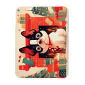 Cute French Bulldog by the Christmas Fireplace Magneet (Verticaal)