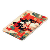 Cute French Bulldog by the Christmas Fireplace Magneet (Linkerzijde)