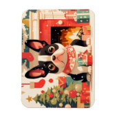 Cute French Bulldog by the Christmas Fireplace Magneet (Verticaal)