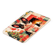 Cute French Bulldog by the Christmas Fireplace Magneet (Linkerzijde)