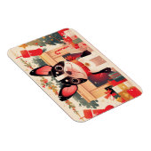 Cute French Bulldog by the Christmas Fireplace Magneet (Rechterzijde)