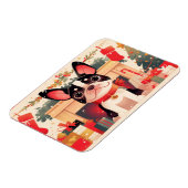 Cute French Bulldog by the Christmas Fireplace Magneet (Linkerzijde)