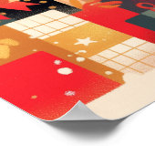 Cute French Bulldog by the Christmas Fireplace Poster (Hoek)