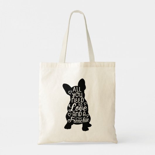 Cute French Bulldog Canvas tas (Achterkant)