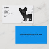 Cute French Bulldog Cartoon Black Visitekaartje (Voorkant / Achterkant)