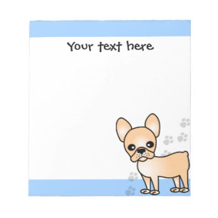 Cute French Bulldog Cartoon Tan Notitieblok