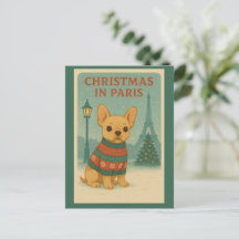 Cute French Bulldog Christmas in Paris | Vintage