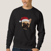 Cute French Bulldog Christmas Santa Hat Trui (Voorkant)