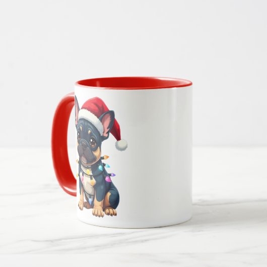 Cute French Bulldog Christmas Santa Pet Dog Lover Mok (Voorkant links)
