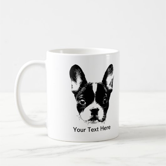 Cute French Bulldog Dog Face Koffiemok (Links)