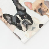 Cute French Bulldog Dog Fleece Deken (Hoek)