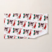 Cute French Bulldog Dog Kerstmis Pattern Handdoek (Handdoek)