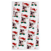 Cute French Bulldog Dog Kerstmis Pattern Klein Cadeauzakje (Achterkant)