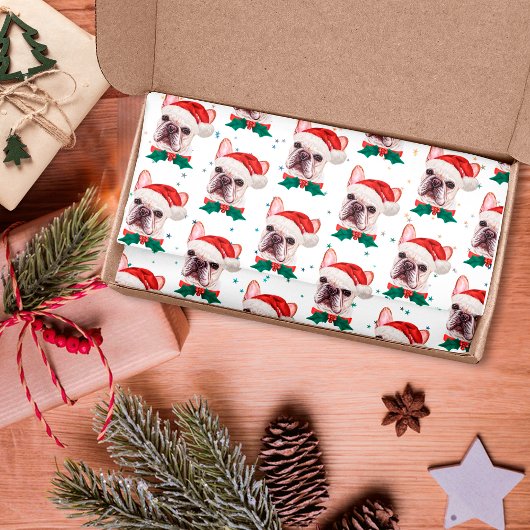 Cute French Bulldog Dog Kerstmis Pattern Tissuepapier