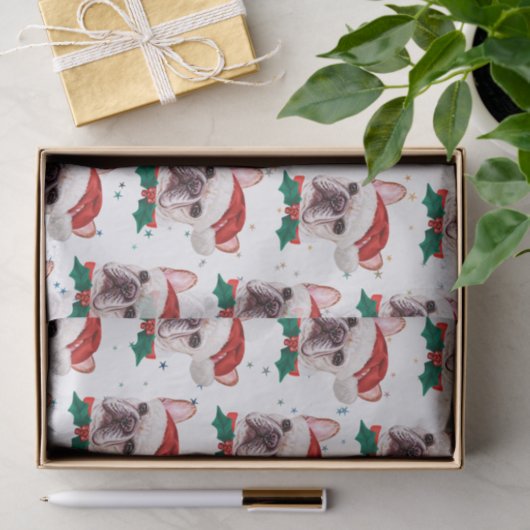Cute French Bulldog Dog Kerstmis Pattern Tissuepapier (Geschenk)