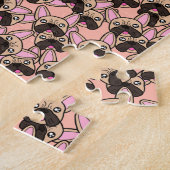 Cute French Bulldog Dog Pattern Extreme Probleem Legpuzzel (Zijkant)