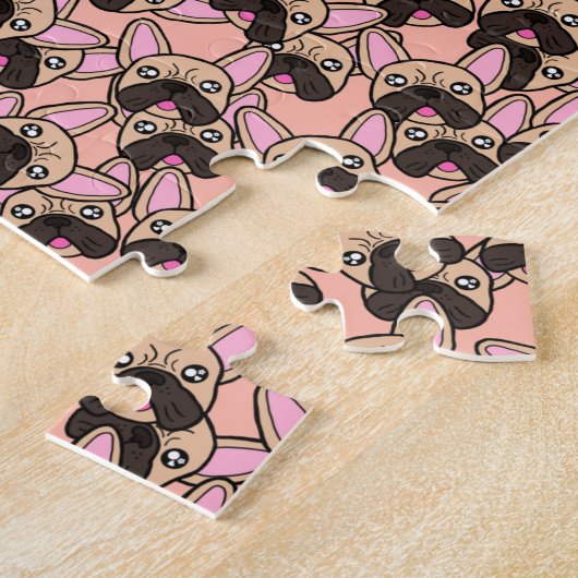 Cute French Bulldog Dog Pattern Extreme Probleem Legpuzzel (Zijkant)