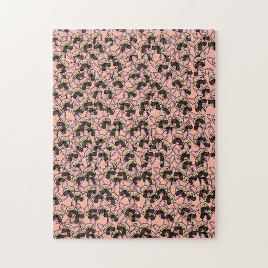 Cute French Bulldog Dog Pattern Extreme Probleem Legpuzzel (Verticaal)