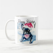 Cute French Bulldog draagt kerstkerstkerstkerstker Koffiemok (Links)