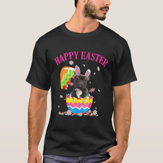 Cute French Bulldog Egg Easter Day Dog Dad Dog Ma T-shirt (Voorkant)