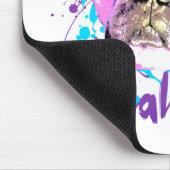 Cute French Bulldog Face Pink Blue Dogaholic Muismat (Hoek)