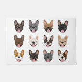 Cute French Bulldog Faces Pattern Deurmat (Voorkant)
