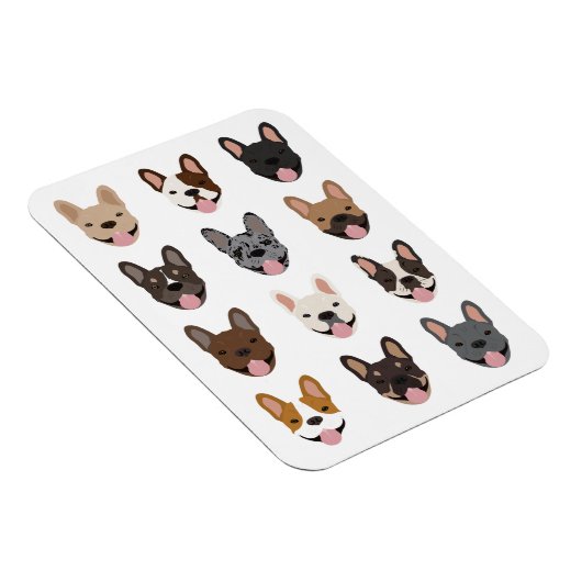 Cute French Bulldog Faces Pattern Magneet (Rechterzijde)