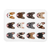 Cute French Bulldog Faces Pattern Magneet (Horizontaal)