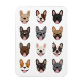 Cute French Bulldog Faces Pattern Magneet (Verticaal)