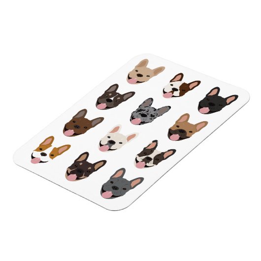 Cute French Bulldog Faces Pattern Magneet (Linkerzijde)