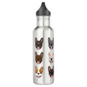 Cute French Bulldog Faces Pattern Waterfles (Links)