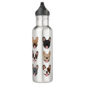 Cute French Bulldog Faces Pattern Waterfles (Rechts)