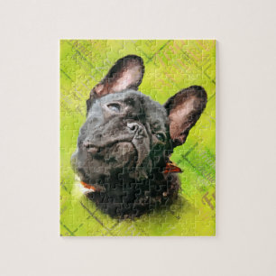 Cute French Bulldog - Frenchie met woordpatroon Legpuzzel