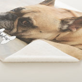 Cute French Bulldog Frenchie Puppy Name Bone Sherpa Deken (3/4)