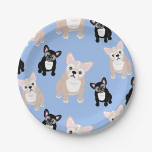 Cute French Bulldog Frenchies Birthday Cake Papieren Bordje