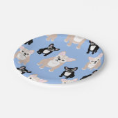 Cute French Bulldog Frenchies Birthday Cake Papieren Bordje (Gekanteld)