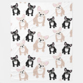 Cute French Bulldog Frenchies Pattern Fleece Deken (Voorkant)