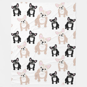 Cute French Bulldog Frenchies Pattern Fleece Deken
