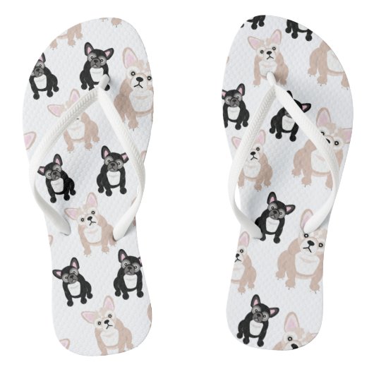 Cute French Bulldog Frenchies Pattern Teenslippers (Voetbed)