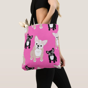 Cute French Bulldog Frenchies Pattern Tote Bag