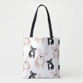 Cute French Bulldog Frenchies Pattern Tote Bag (Voorkant)