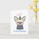 Cute French Bulldog Frenchy Lover Birthday Kaart (Gele Bloem)