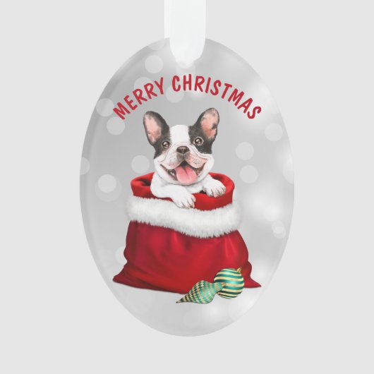Cute French Bulldog Gift Surprise Ornament (voorkant)