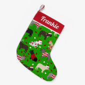 Cute French Bulldog Green Kleine Kerstsok (Voorkant (Hangend))