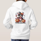 Cute French Bulldog Halloween Candy Witch Hoodie (Achterkant)