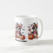 Cute French Bulldog Halloween Candy Witch Koffiemok (Voorkant rechts)