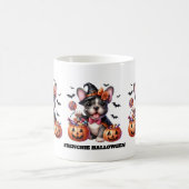 Cute French Bulldog Halloween Candy Witch Koffiemok (Center)